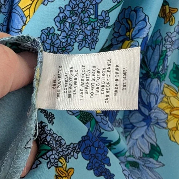 Unique Vintage Light Blue Floral Peter Pan Collar Mod Babydoll Dress 60s Small - Picture 8 of 14